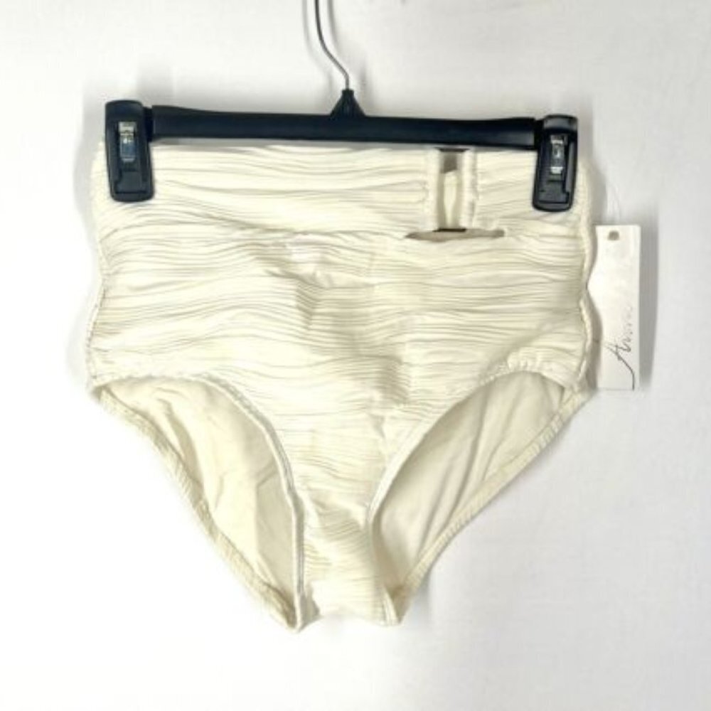 Anne Cole Women’s Ivory High Waist Bikini Bottom Size Small